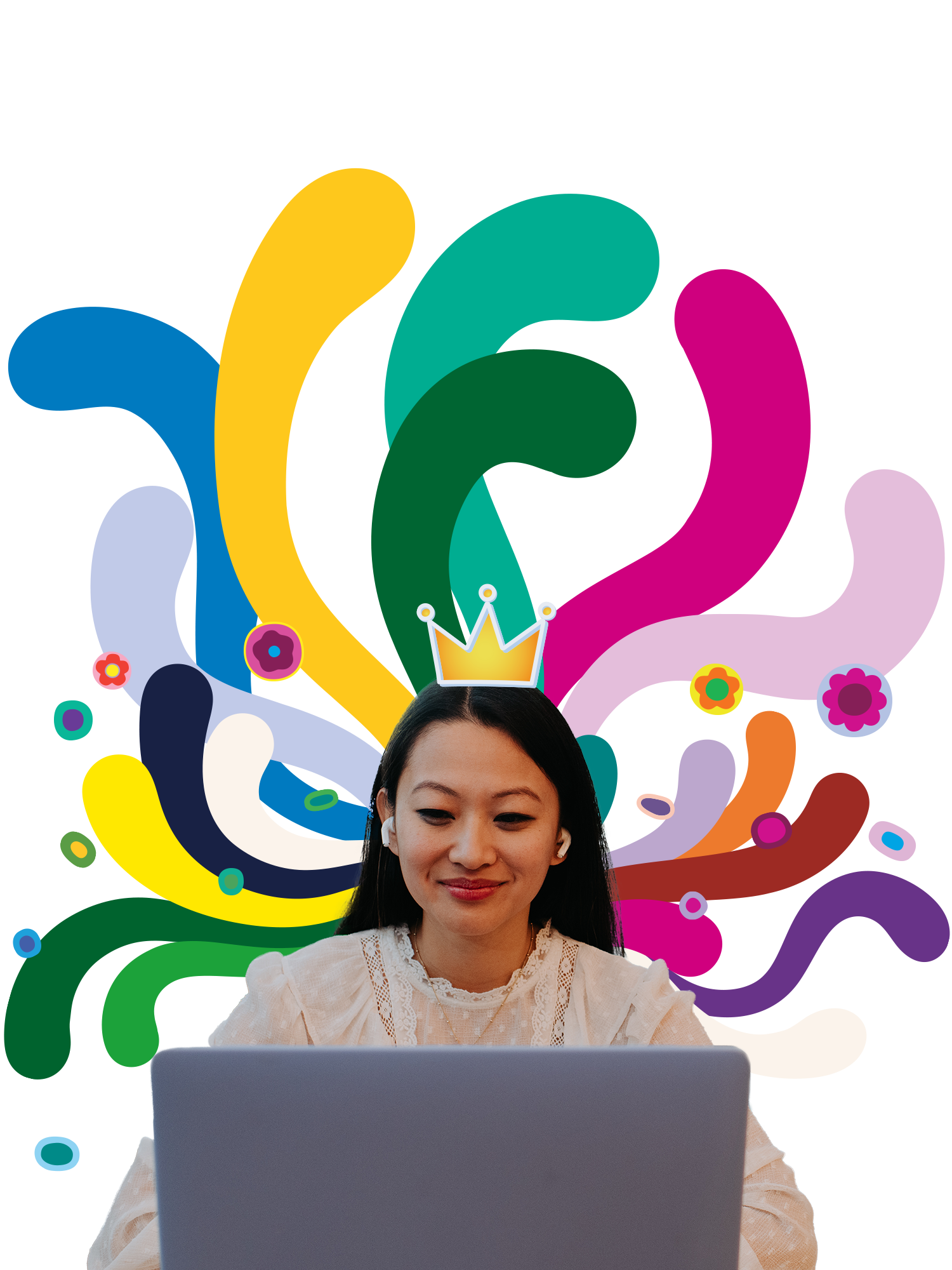 Woman working on a laptop